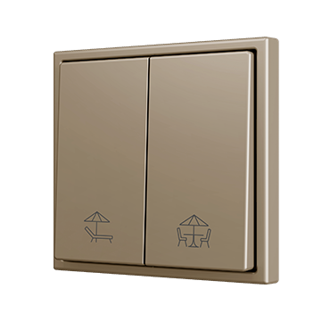ZS70 - Pulsador Soft doble para 2 entradas binarias 70x70 mm